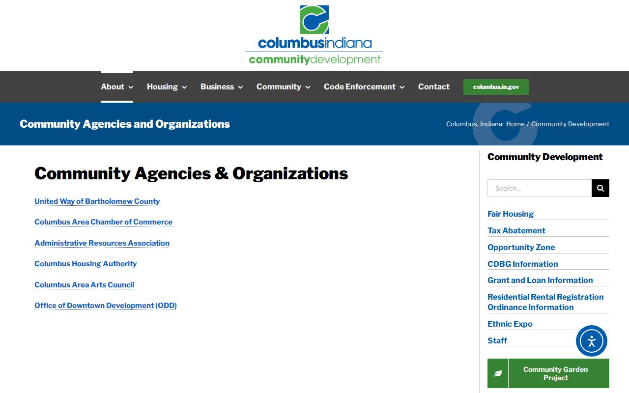 Columbus community agencies and organizations page