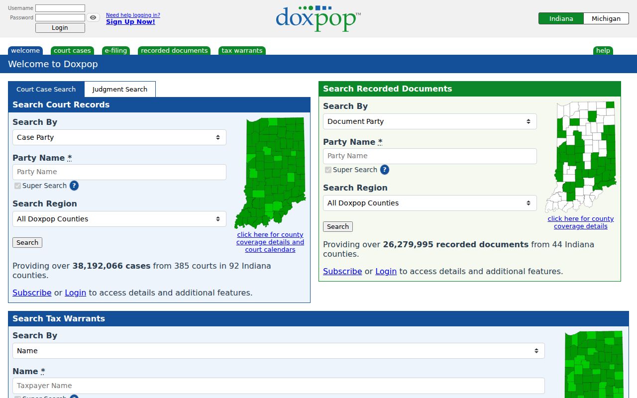 Doxpop route for Bartholomew County recorded deeds