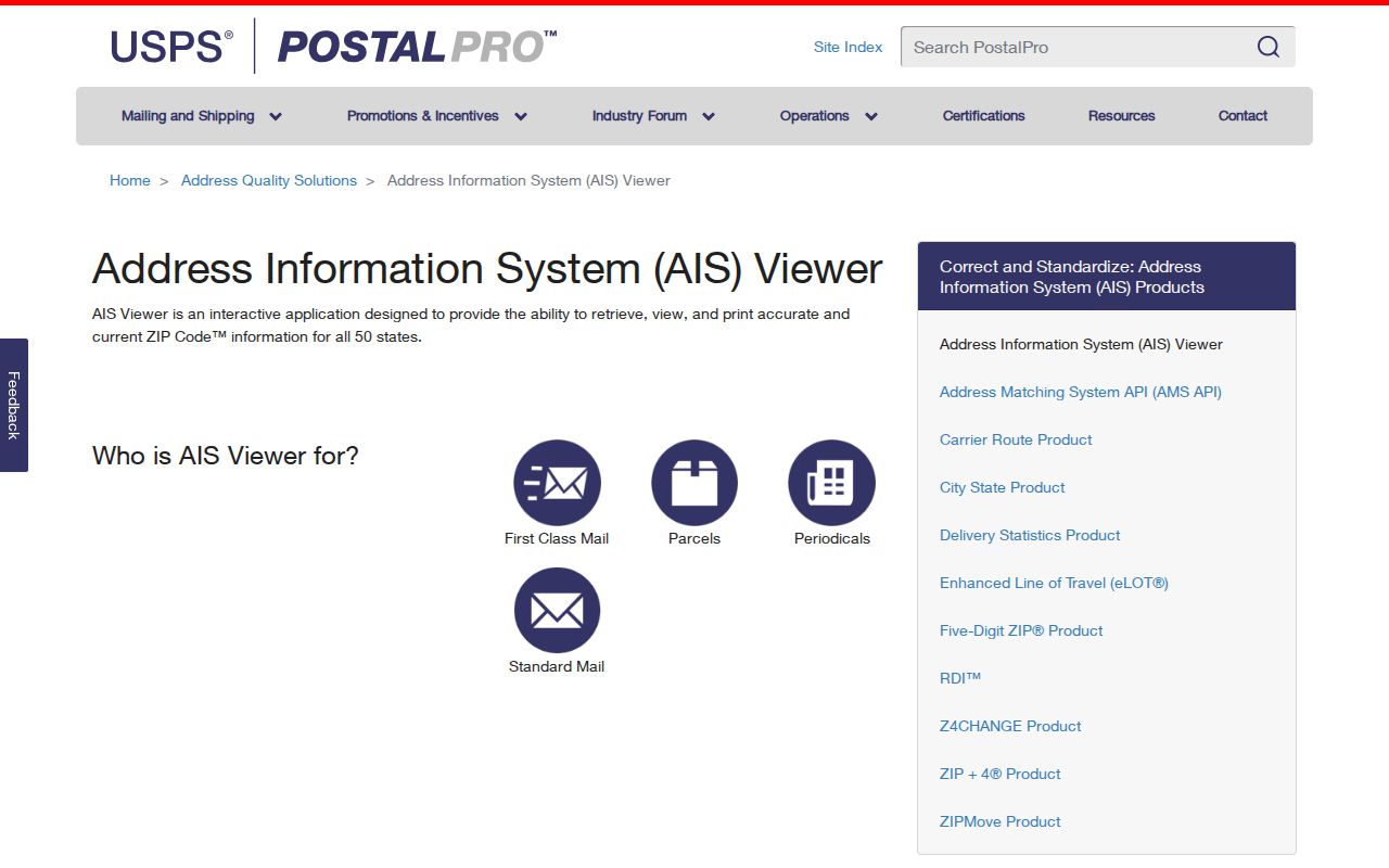 USPS AIS Viewer information for Columbus ZIP+4 and carrier-route research
